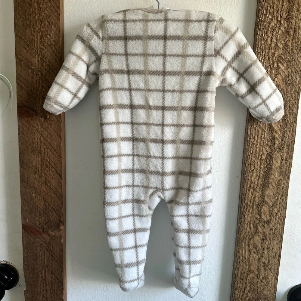 Little and Loved Boutique Fleece Plaid & Duck Baby Boy Footies 0-3 monthsl